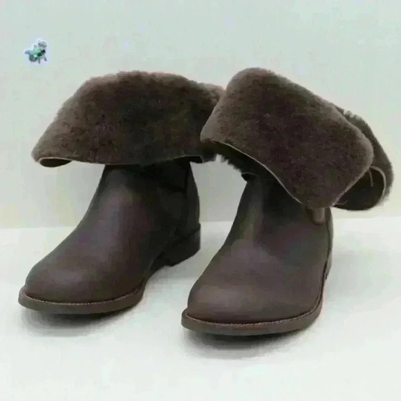 EMU Australia Agnes Women’s BrownLeather Sheepskin Lined Winter Boots Size US 8 - Picture 5 of 10